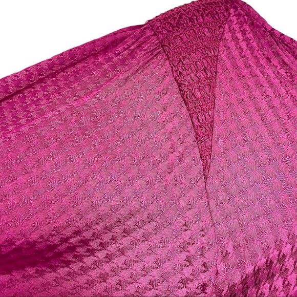 Bishop + YOUNG ANTHROPOLOGIE Orchid Houndstooth Balloon Short Sleeve Tunic Small - Picture 10 of 14